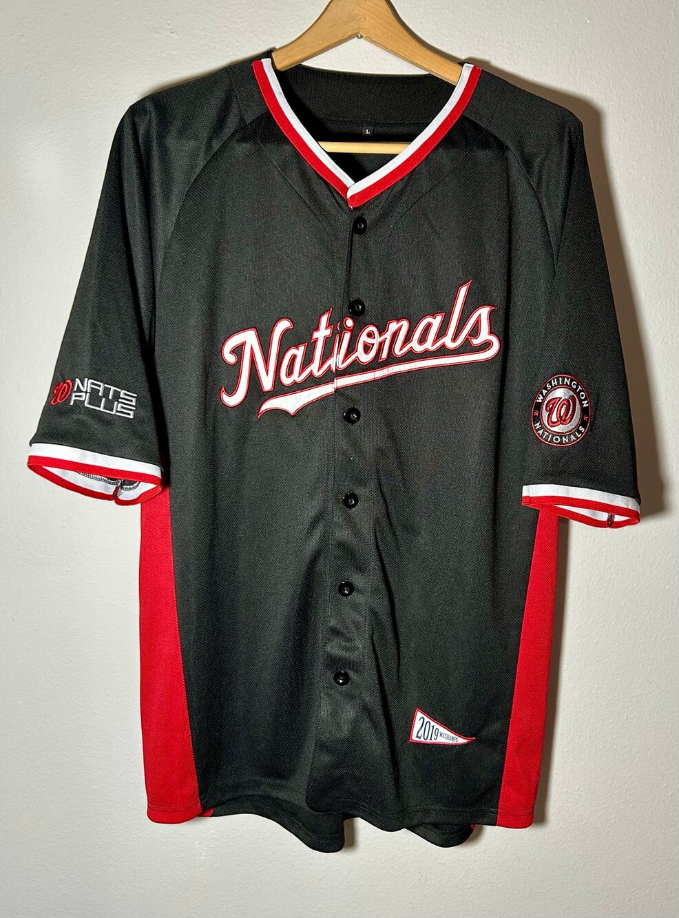 Washington Nationals 2019 MLB World Series Black Baseball Jersey #8 Moore Sz Ld